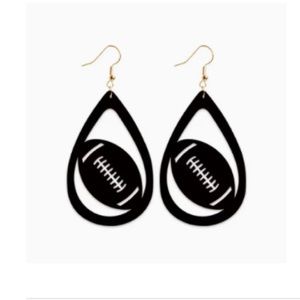 Cute teardrop football earrings